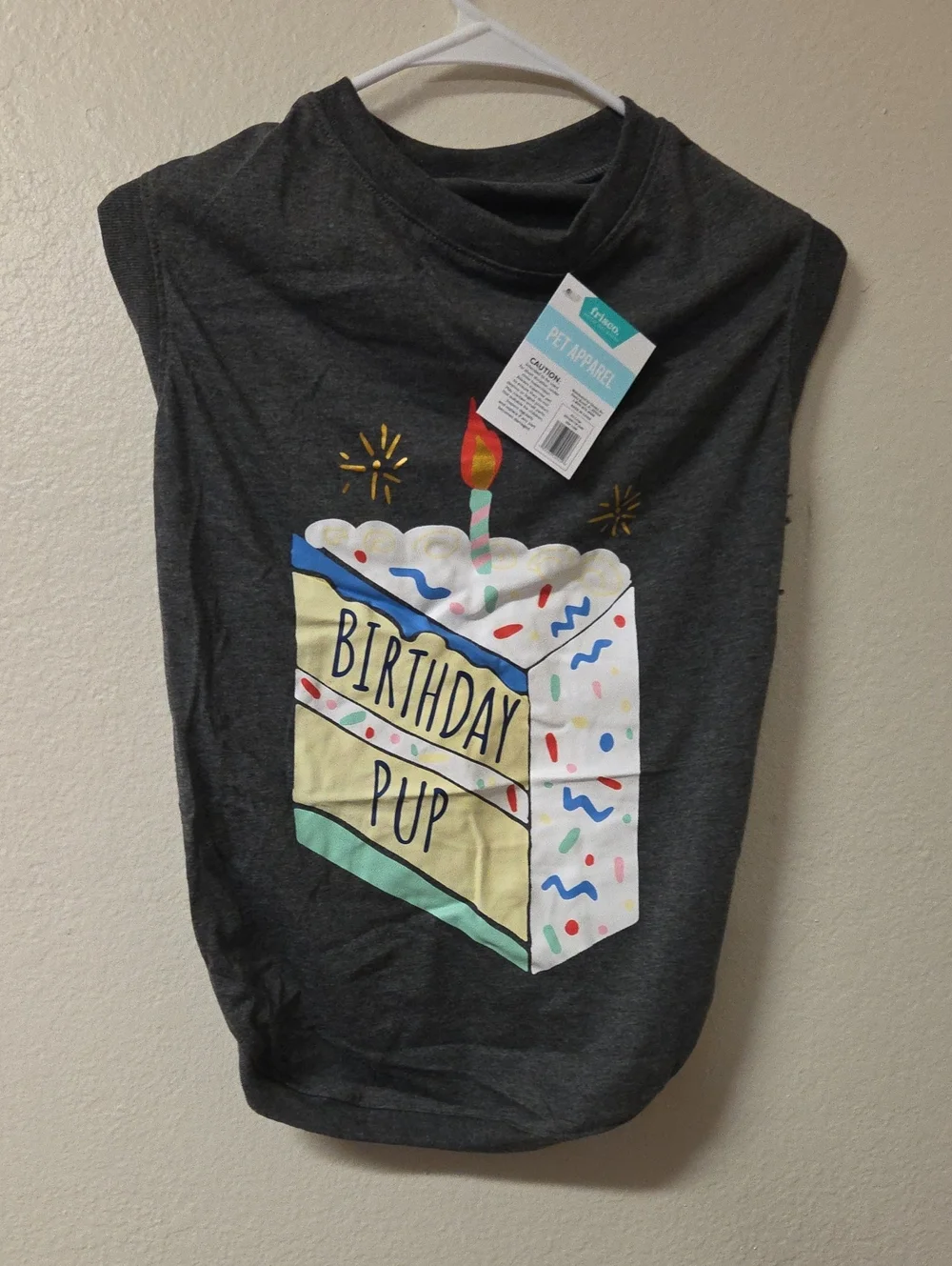 Birthday Pup Dog Shirt - Dark Gray Sz XXL